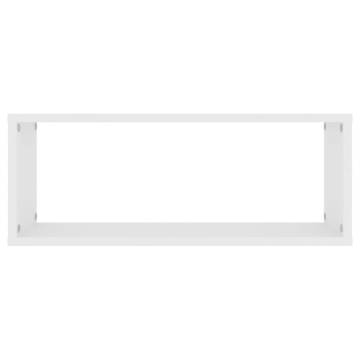 Stylish White Wall Cube Shelf Set - 4 pcs 60x15x23 cm