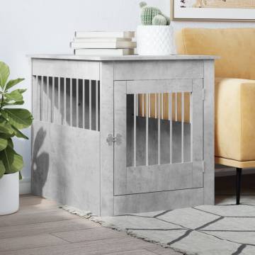 Dog Crate Furniture Concrete Grey - Stylish & Functional