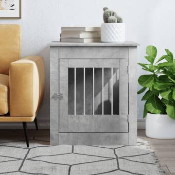 Dog Crate Furniture Concrete Grey - Stylish & Functional