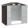 Brown Garden Shed 205x129x183 cm | Galvanised Steel Storage