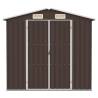 Brown Garden Shed 205x129x183 cm | Galvanised Steel Storage