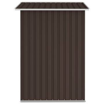 Brown Garden Shed 205x129x183 cm | Galvanised Steel Storage