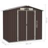 Brown Garden Shed 205x129x183 cm | Galvanised Steel Storage