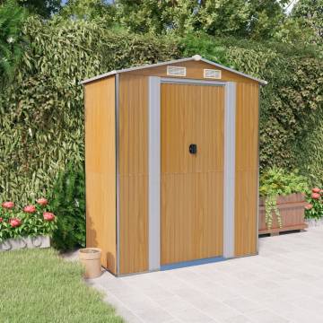 Light Brown Garden Shed - Durable Galvanised Steel Storage