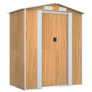 Light Brown Garden Shed - Durable Galvanised Steel Storage