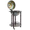 Elegant Globe Bar Wine Stand - Eucalyptus Wood & Blue