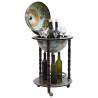 Elegant Globe Bar Wine Stand - Eucalyptus Wood & Blue