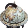 Elegant Globe Bar Wine Stand - Eucalyptus Wood & Blue