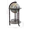 Elegant Globe Bar Wine Stand - Eucalyptus Wood & Blue