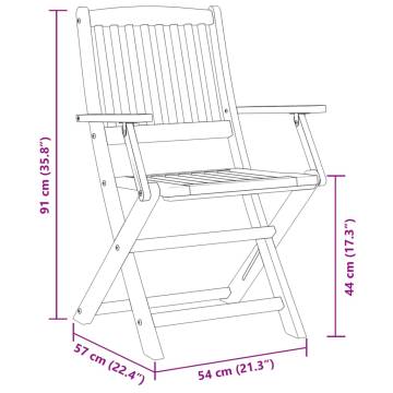 5 Piece Folding Acacia Garden Dining Set - Durable & Stylish