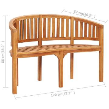 Banana Bench 120 cm - Solid Teak Wood Garden Furniture