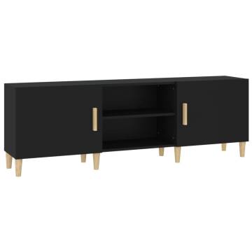 Stylish Black TV Cabinet - 150x30x50 cm Engineered Wood