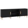 Stylish Black TV Cabinet - 150x30x50 cm Engineered Wood