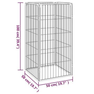 Dog Playpen 4 Panels Black - Heavy Duty Steel | Hipomarket