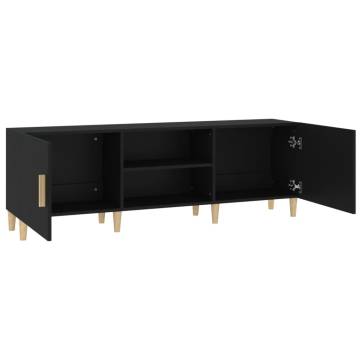 Stylish Black TV Cabinet - 150x30x50 cm Engineered Wood