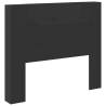 Stylish Black Headboard Cabinet with LED - 120x16.5x103.5 cm