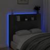 Stylish Black Headboard Cabinet with LED - 120x16.5x103.5 cm