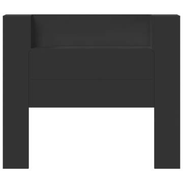 Stylish Black Headboard Cabinet with LED - 120x16.5x103.5 cm