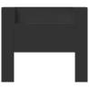 Stylish Black Headboard Cabinet with LED - 120x16.5x103.5 cm