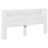 Stylish White Headboard Cabinet with LED - 200x16.5x103.5 cm