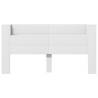 Stylish White Headboard Cabinet with LED - 200x16.5x103.5 cm