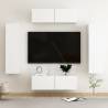 4 Piece TV Cabinet Set White Engineered Wood Colour white Quantity in Package 4 Width 100 cm 