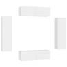 Stylish 4 Piece TV Cabinet Set | White Engineered Wood