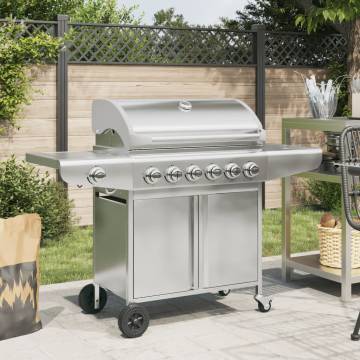 Gas BBQ Grill with 7 Burners - Durable Stainless Steel