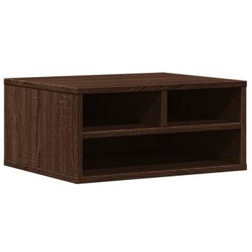 Brown Oak Printer Stand - 49x40x22.5 cm Engineered Wood