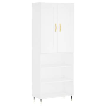 Stylish Highboard White 69.5x34x180 cm - Hipomarket UK