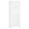 Stylish Highboard White 69.5x34x180 cm - Hipomarket UK