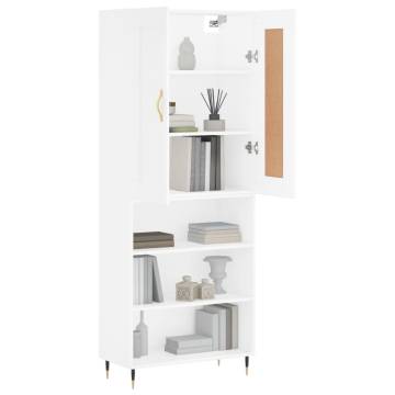 Stylish Highboard White 69.5x34x180 cm - Hipomarket UK