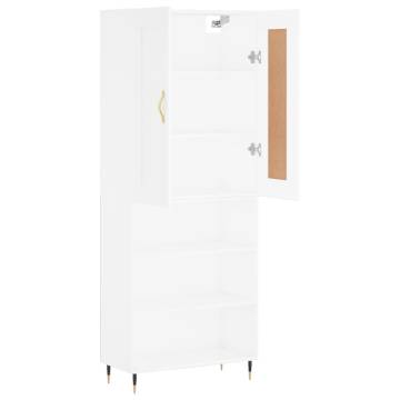 Stylish Highboard White 69.5x34x180 cm - Hipomarket UK