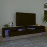 TV Cabinet with LED Lights Black 260x36.5x40 cm Colour black Quantity in Package 1 Width 260 cm 