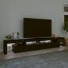 Stylish TV Cabinet with LED Lights - Black 260x36.5 cm