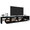 Stylish TV Cabinet with LED Lights - Black 260x36.5 cm