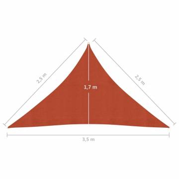 Terracotta Sunshade Sail 2.5x2.5x3.5 m - HDPE Outdoor Shade