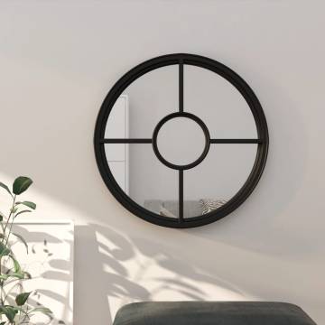 Mirror Black 40x4 cm - Iron Round for Indoor Use