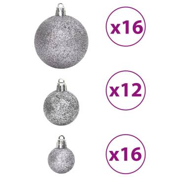 100 Grey Christmas Baubles Set - Shatterproof & Stylish Decor