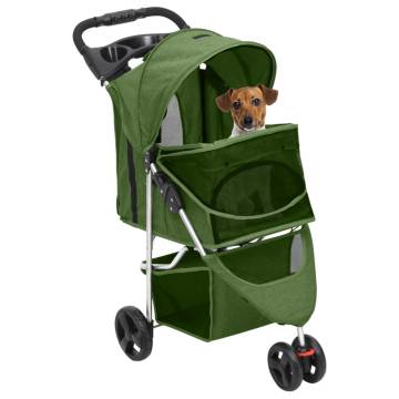 Folding Dog Stroller Green - Comfortable & Portable | HipoMarket