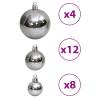 100 Grey Christmas Baubles Set - Shatterproof & Stylish Decor