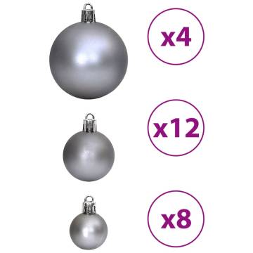 100 Grey Christmas Baubles Set - Shatterproof & Stylish Decor