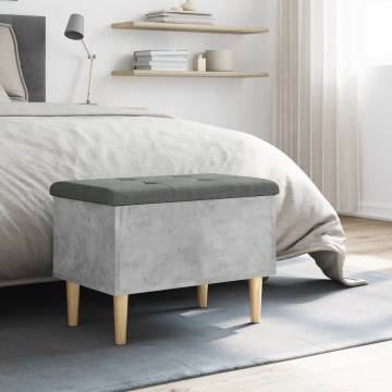 Stylish Concrete Grey Storage Bench - 62x42x46 cm