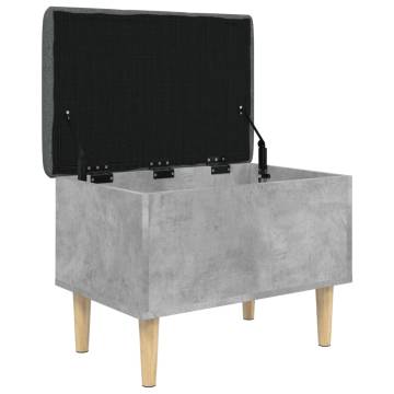 Stylish Concrete Grey Storage Bench - 62x42x46 cm