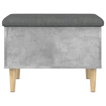 Stylish Concrete Grey Storage Bench - 62x42x46 cm