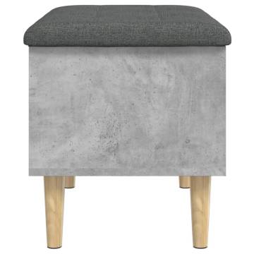 Stylish Concrete Grey Storage Bench - 62x42x46 cm