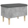 Stylish Concrete Grey Storage Bench - 62x42x46 cm