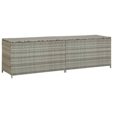 Grey Garden Storage Box 200x50x60 cm | Poly Rattan Storage