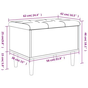 Storage Bench Grey Sonoma - Stylish & Functional 62x42 cm