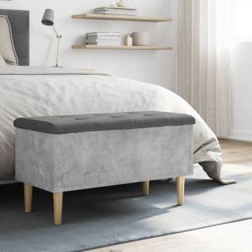 Concrete Grey Storage Bench - Stylish & Functional | Hipo Market